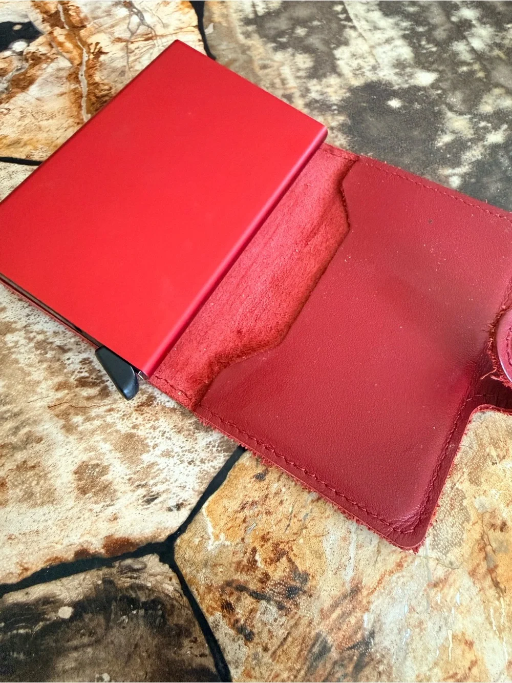 Secrid red leather